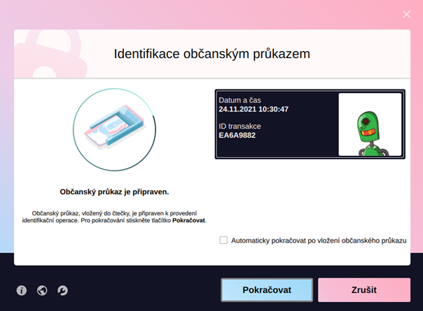 Identifikace občanským průkazem – Občanský průkaz je připraven