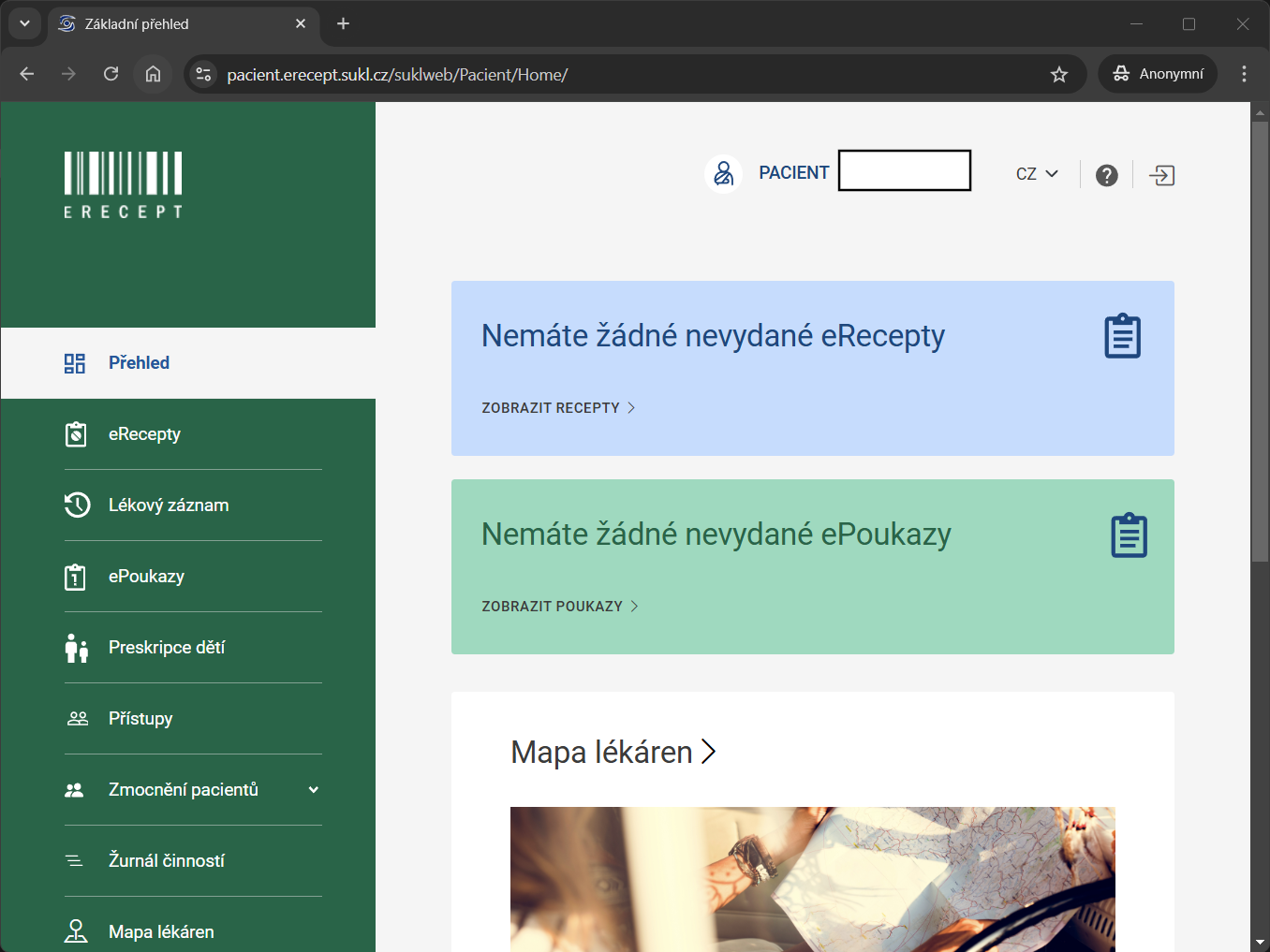 Identifikace občanským průkazem – Vítejte na zabezpečených stránkách