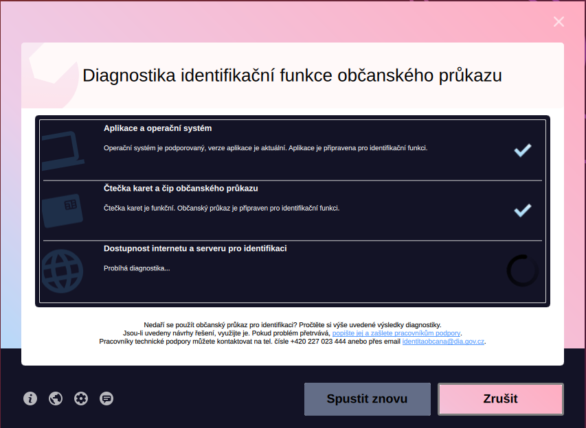 Diagnostika aplikace eObčanka