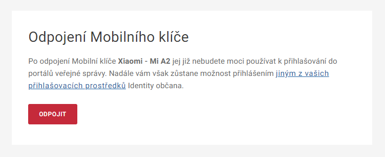 Obrazovka připojených mobilních klíčů